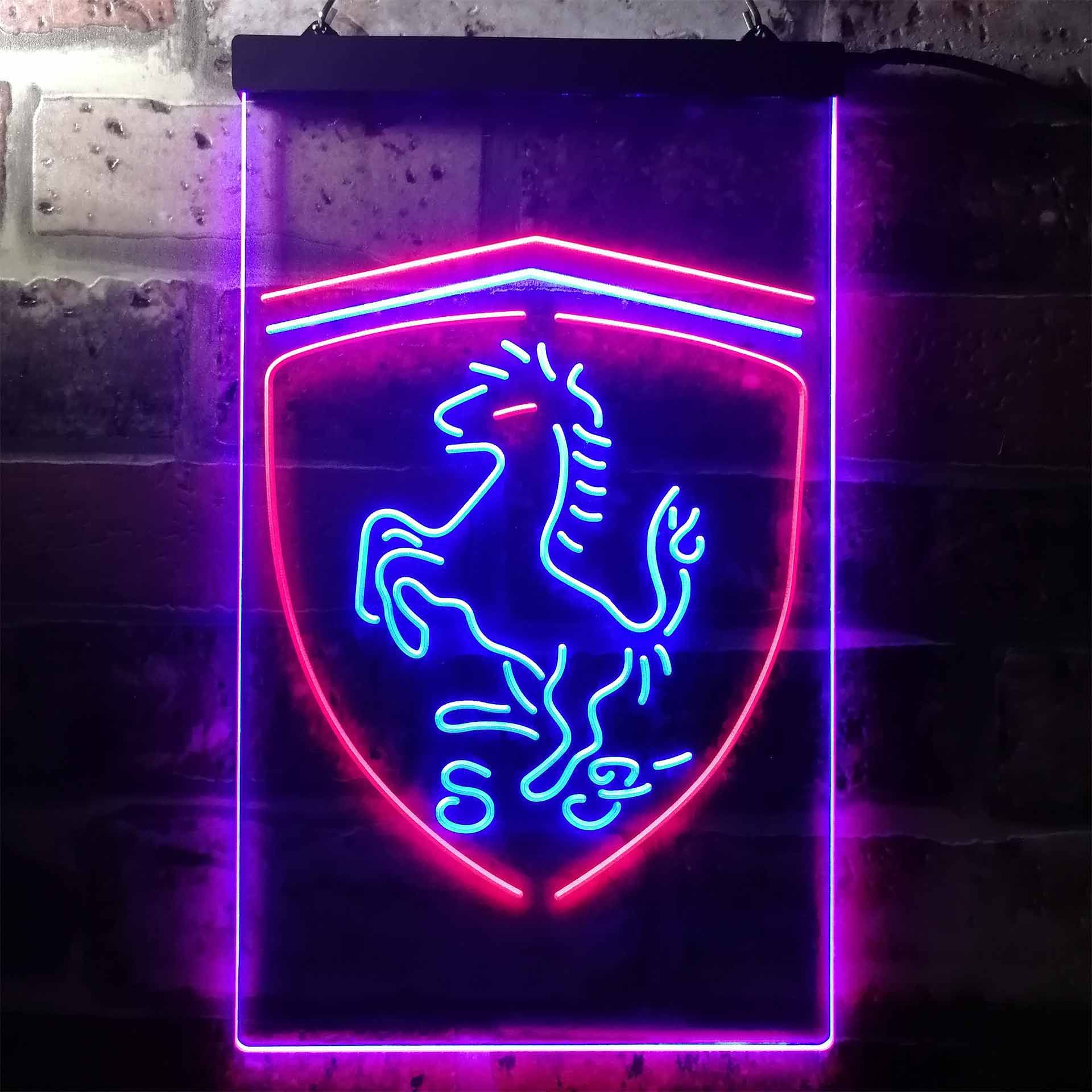 Ferrari Prancing Horse Dual LED Neon Light Sign
